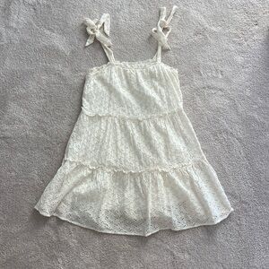 Altar’d State Cream Eyelet Mini Tiered Sundress
